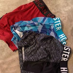 Three pairs of Hollister boxers